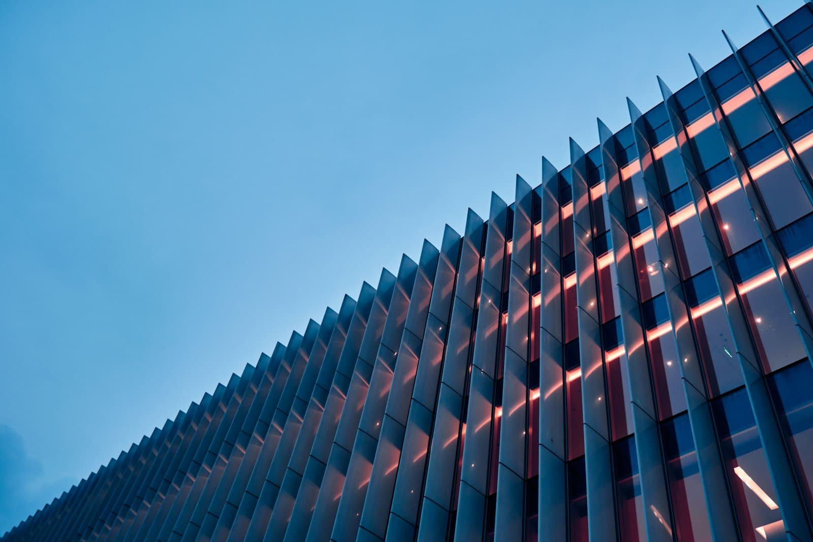 Modern office facade with rhythmic windows