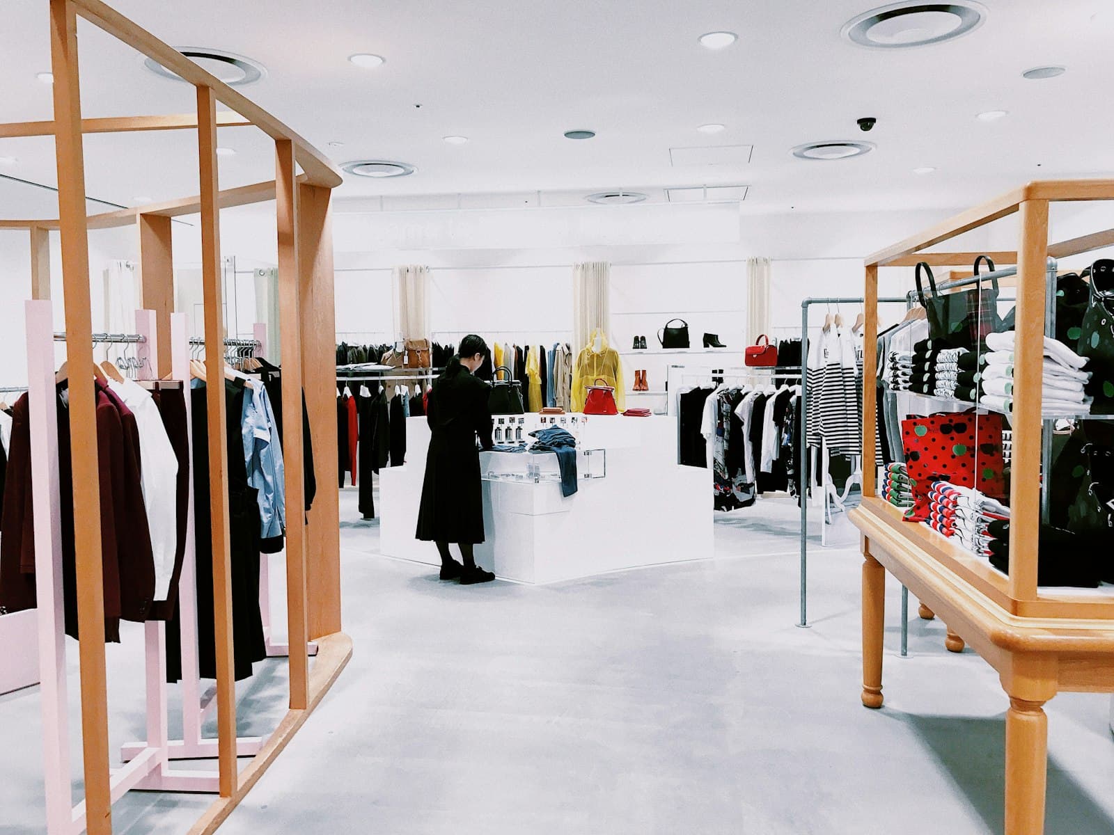Minimal fashion retail store interior